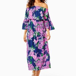Lilly Pulitzer Ravyn Off-The-Shoulder Midi Dress